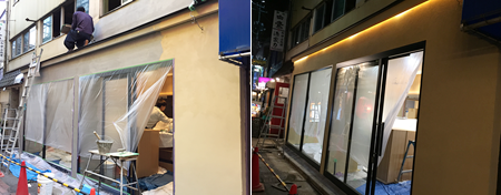 雰囲気のある店舗外装の施工